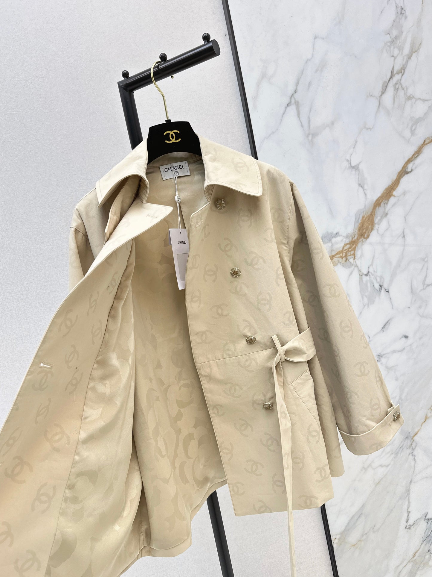 26SS Neuer Jacquard-Trenchcoat