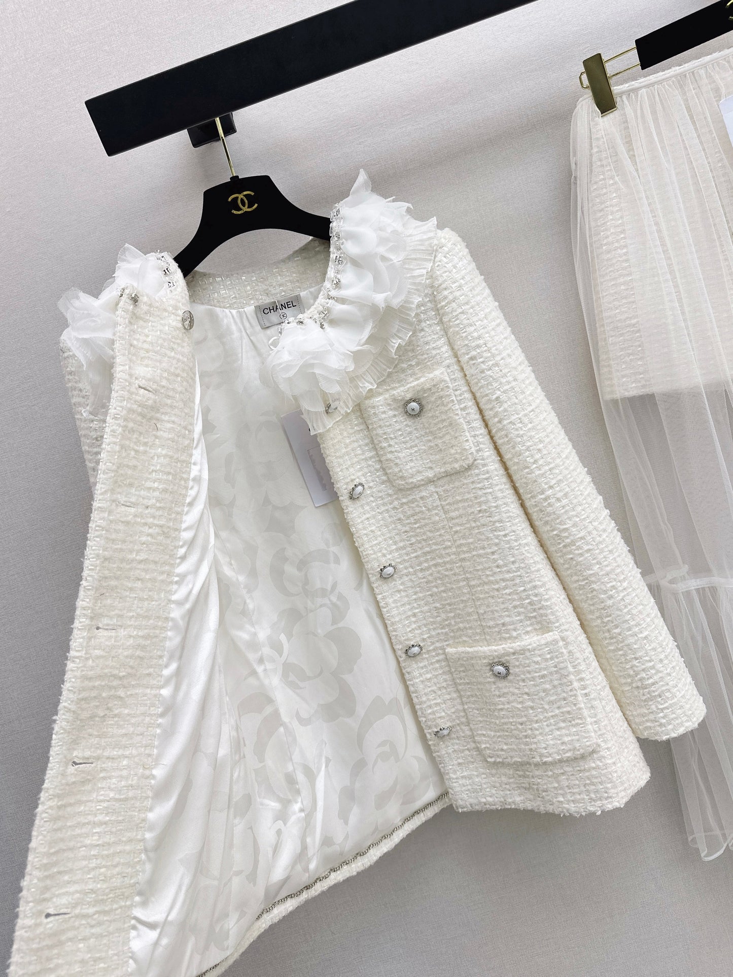 26SS NEW layered ruffle collar jacket