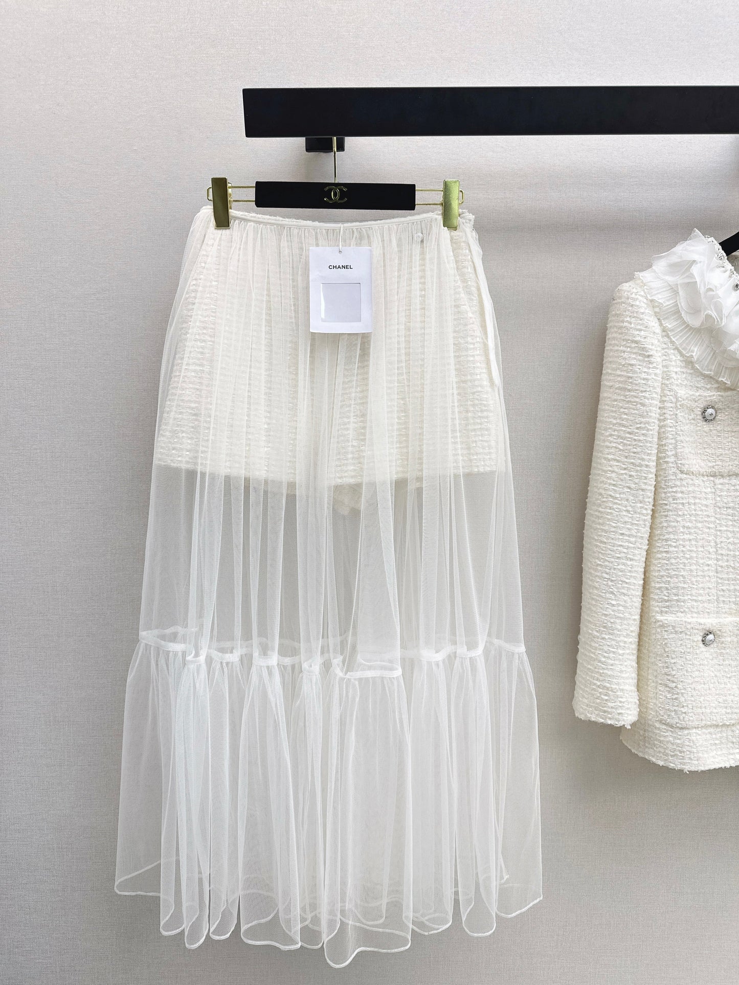 26SS NEW woven short+mesh skirts
