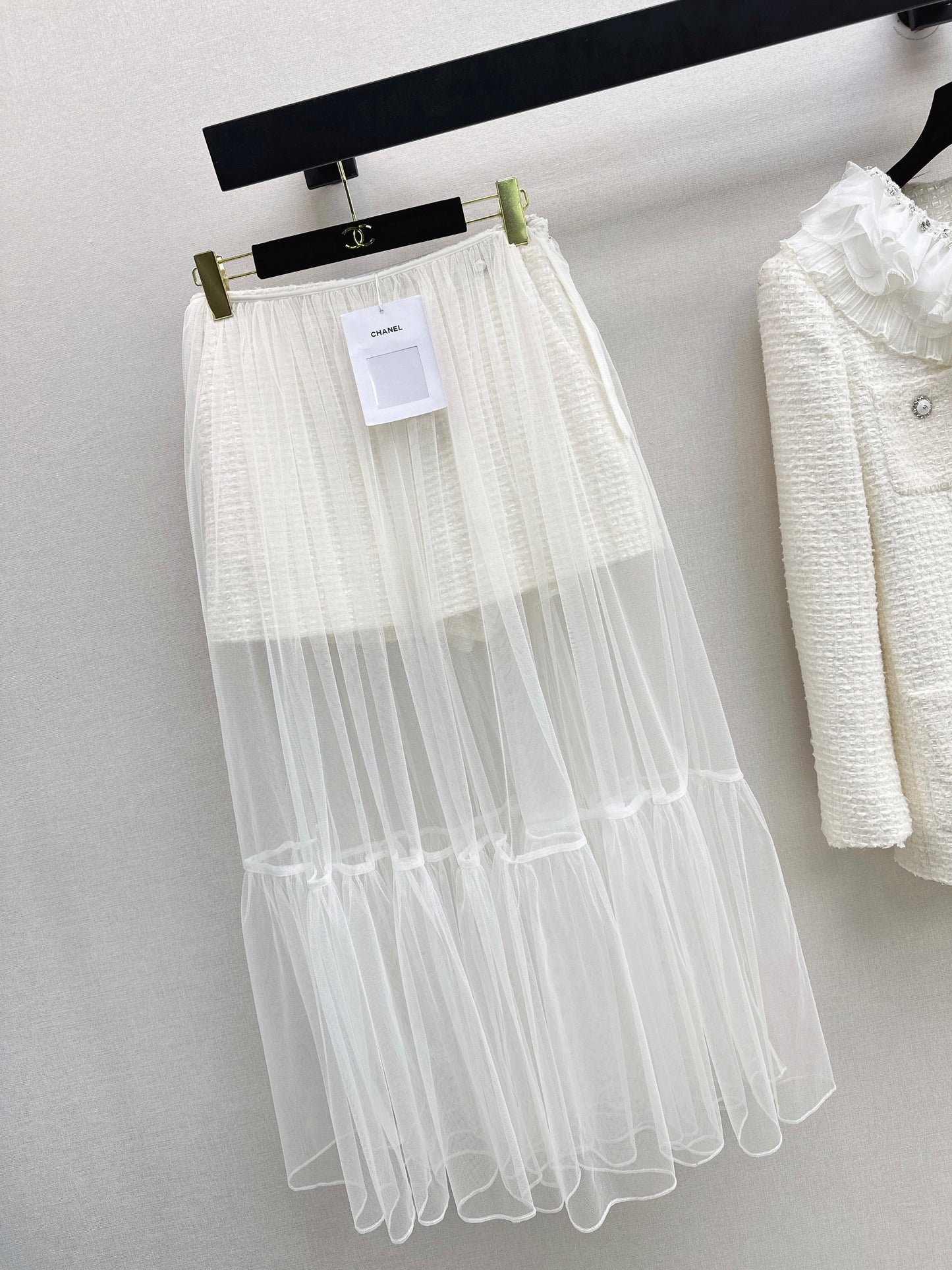 26SS NEW woven short+mesh skirts