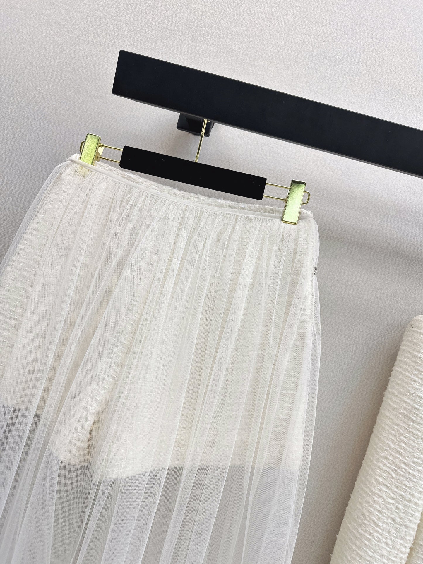 26SS NEW woven short+mesh skirts