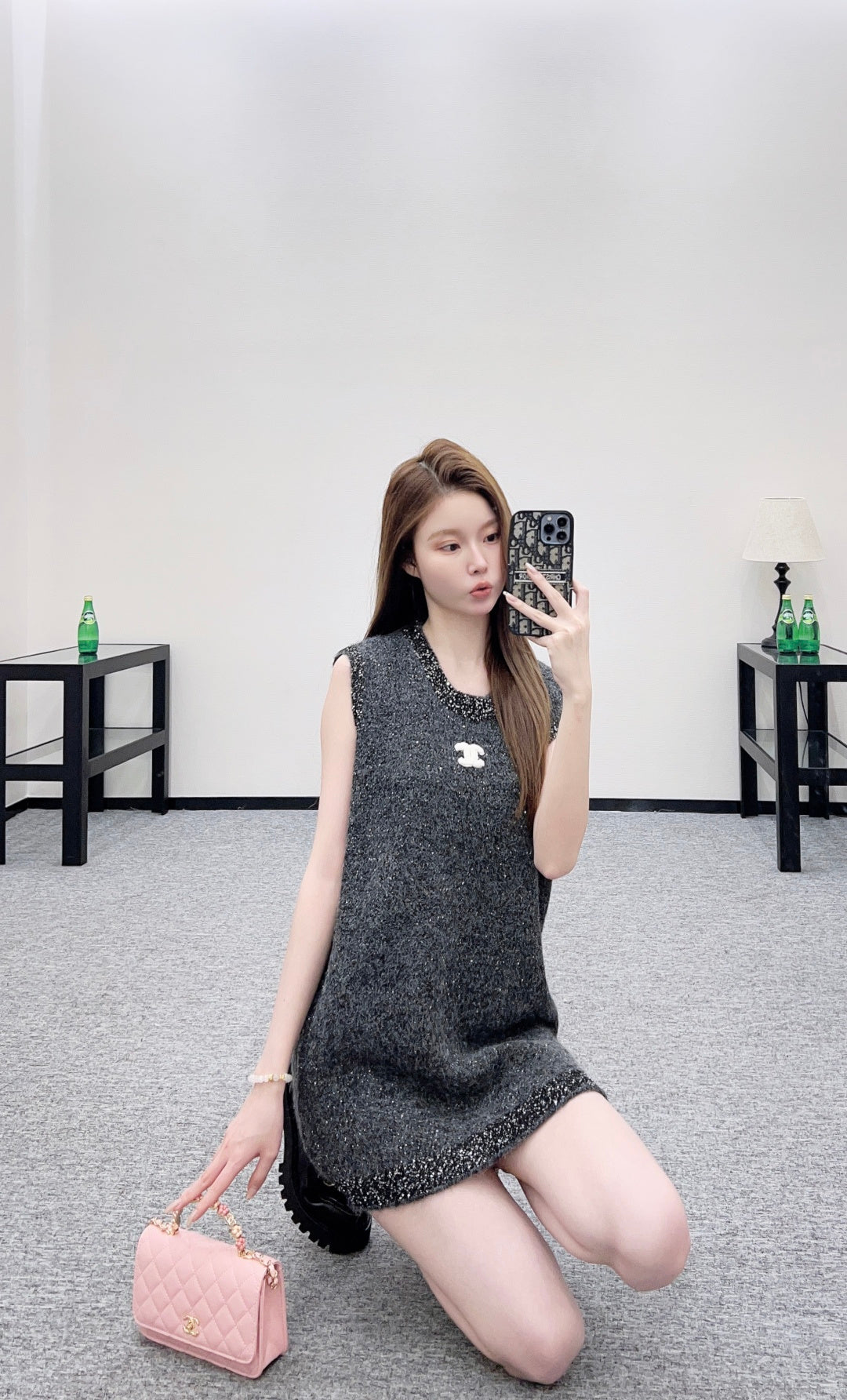 26SS NEW Knitted vest dress