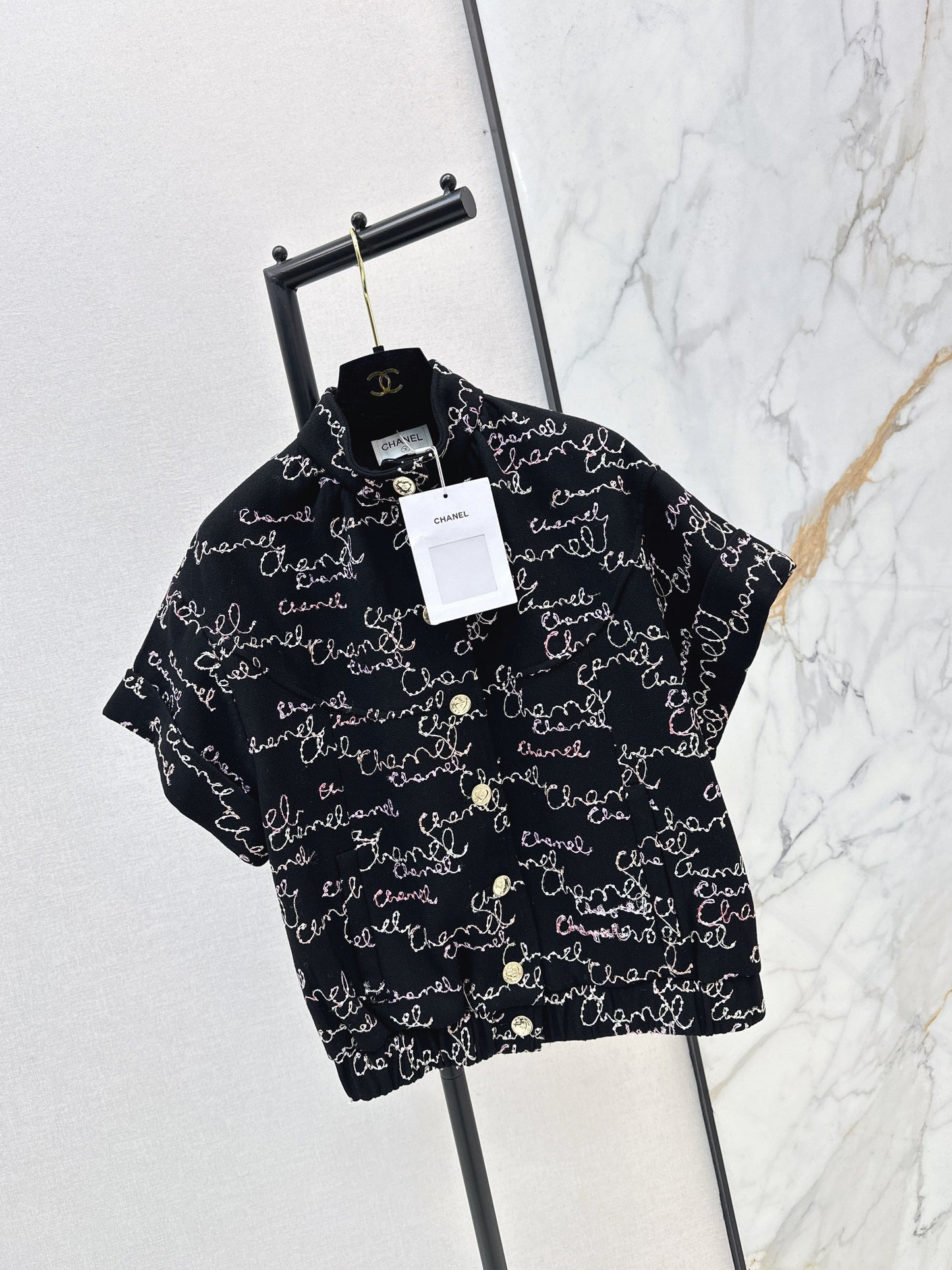 26SS NEW sequin embroidery vest jacket