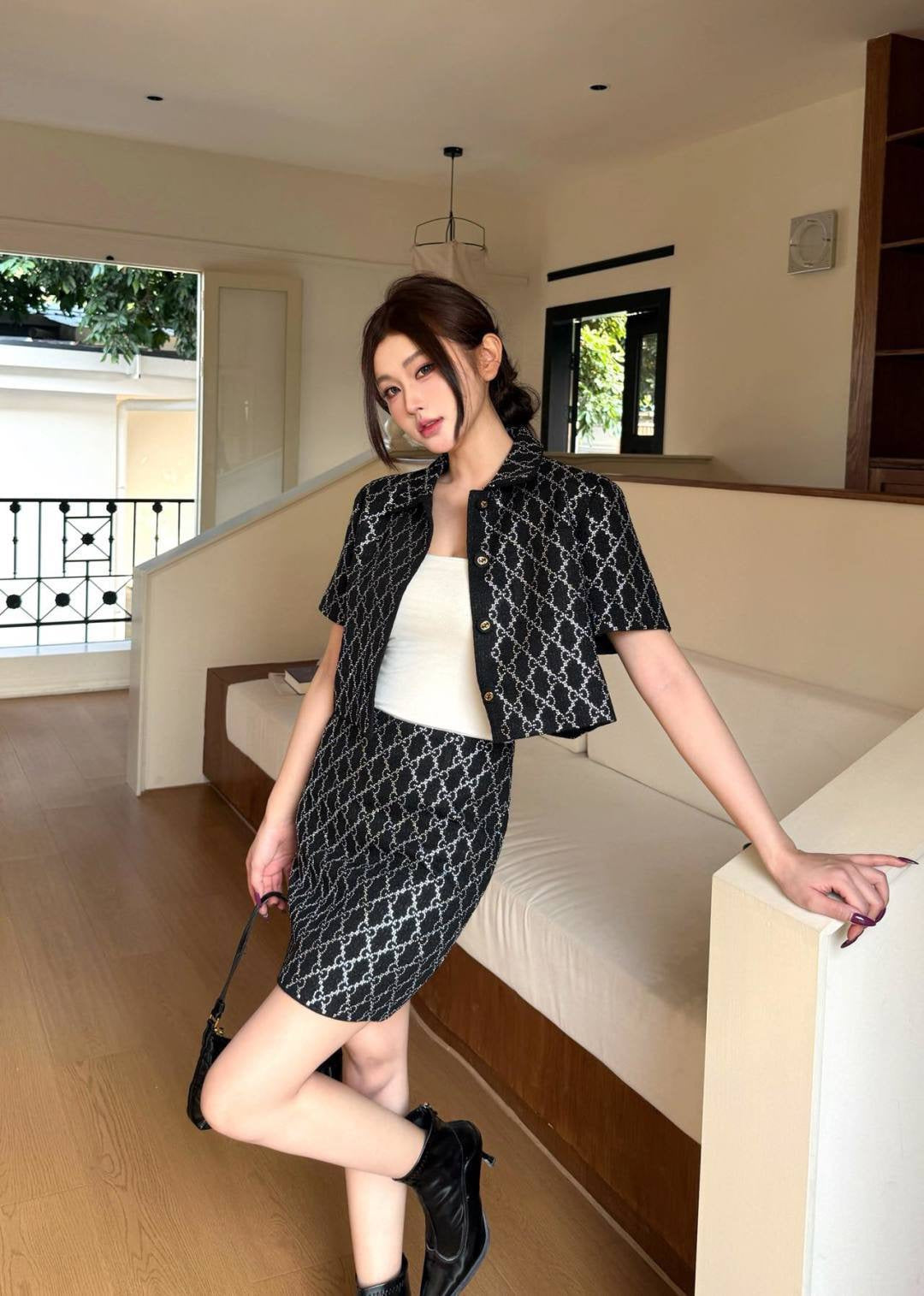 26SS NEW rhinestone skirt
