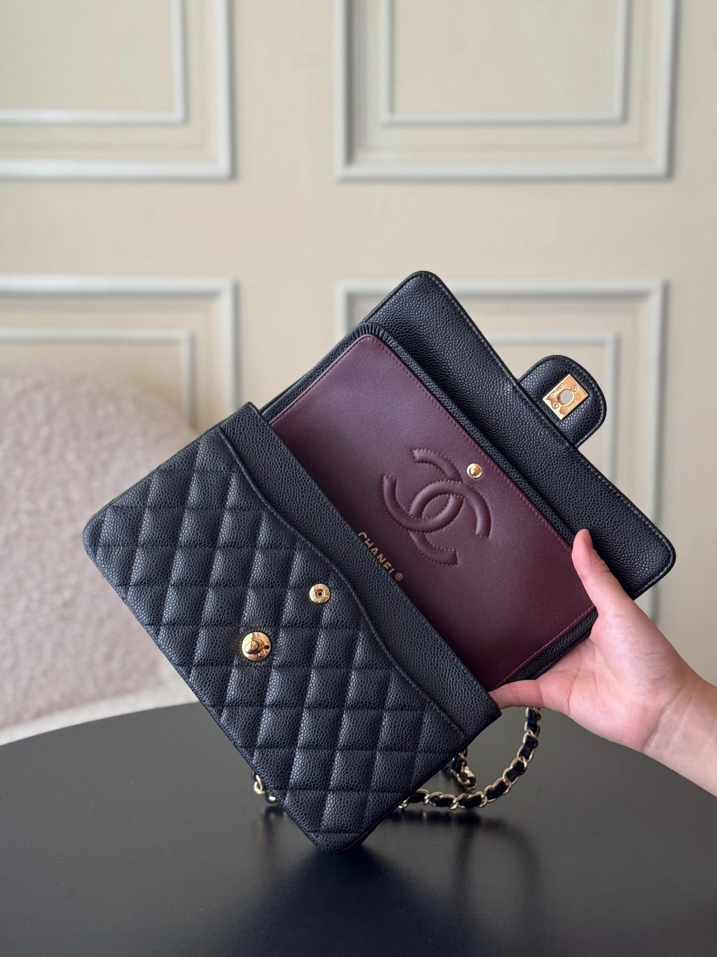 🔥HOT🔥Highest Quality🔥26SS NEW Original Haas large ball caviar lining imported lambskin chain bag
