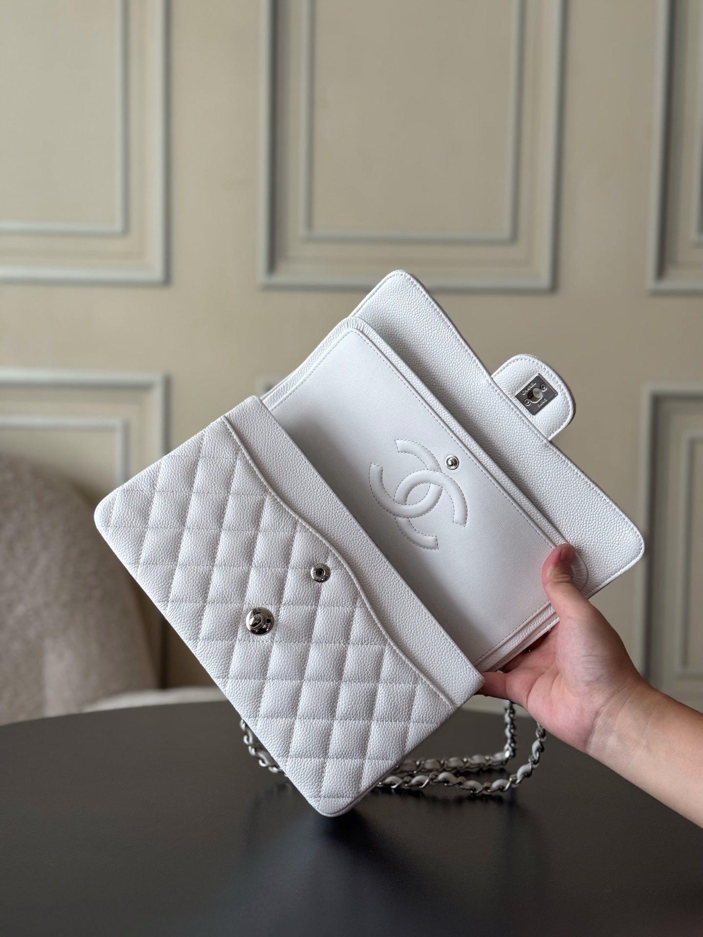 🔥Highest Quality🔥26SS NEW Original Haas large ball caviar lining imported lambskin chain bag