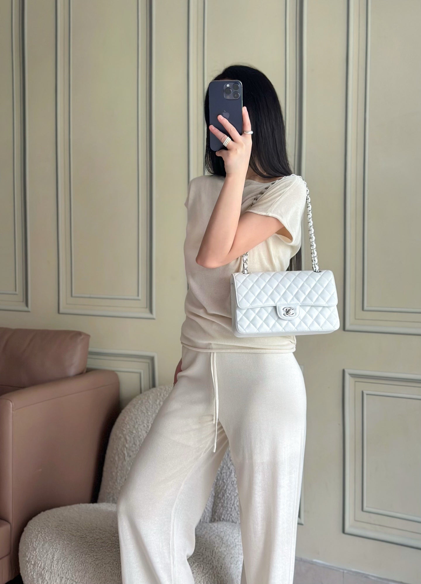 🔥Highest Quality🔥26SS NEW Original Haas large ball caviar lining imported lambskin chain bag