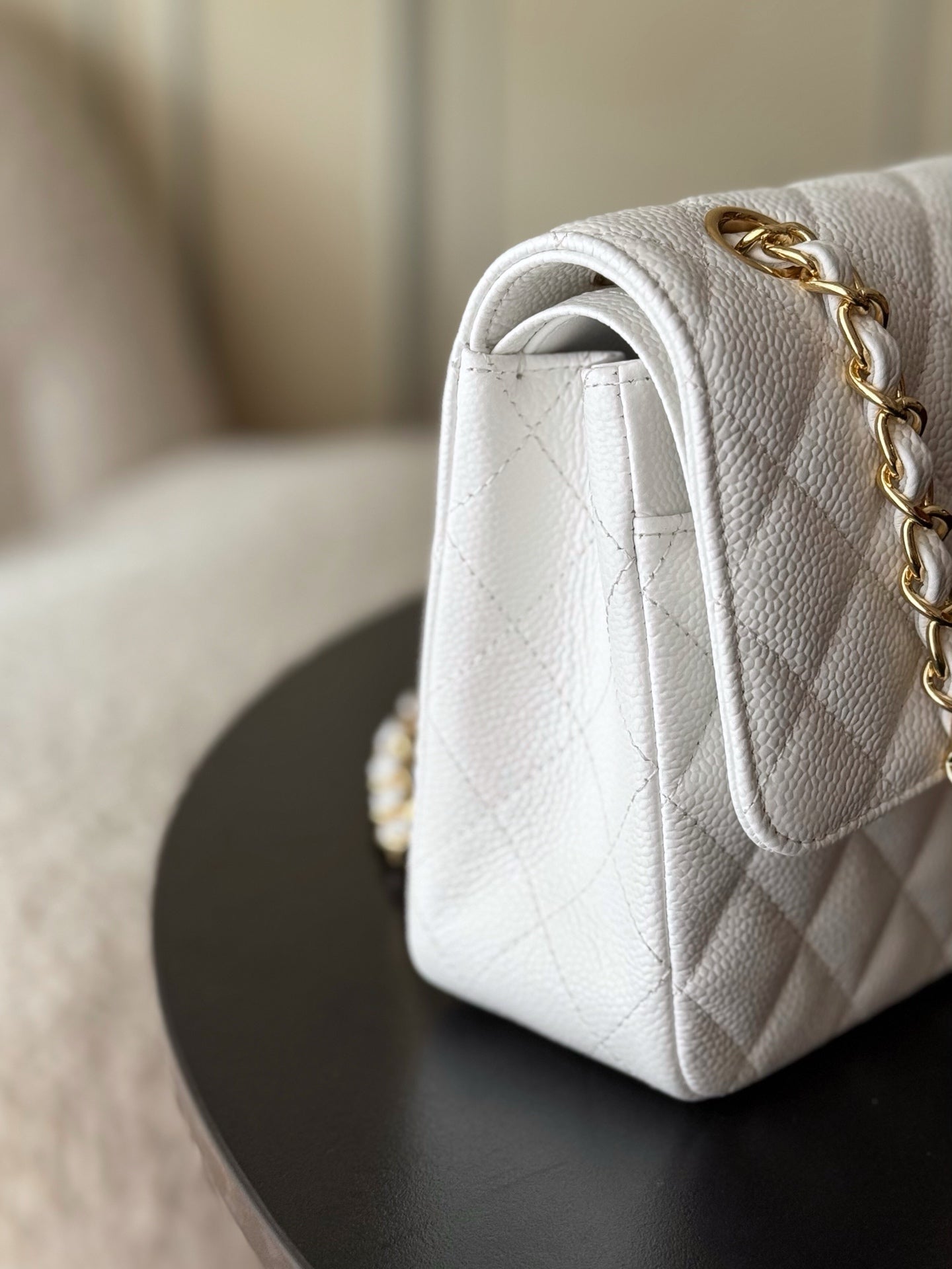 🔥Highest Quality🔥26SS NEW Original Haas large ball caviar lining imported lambskin chain bag