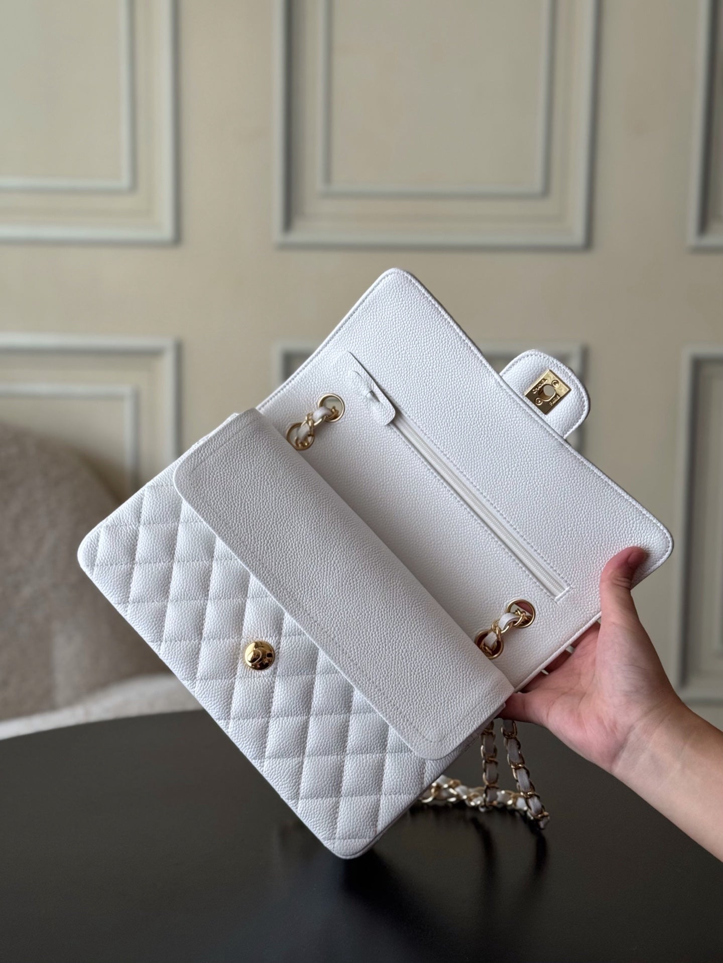 🔥Highest Quality🔥26SS NEW Original Haas large ball caviar lining imported lambskin chain bag