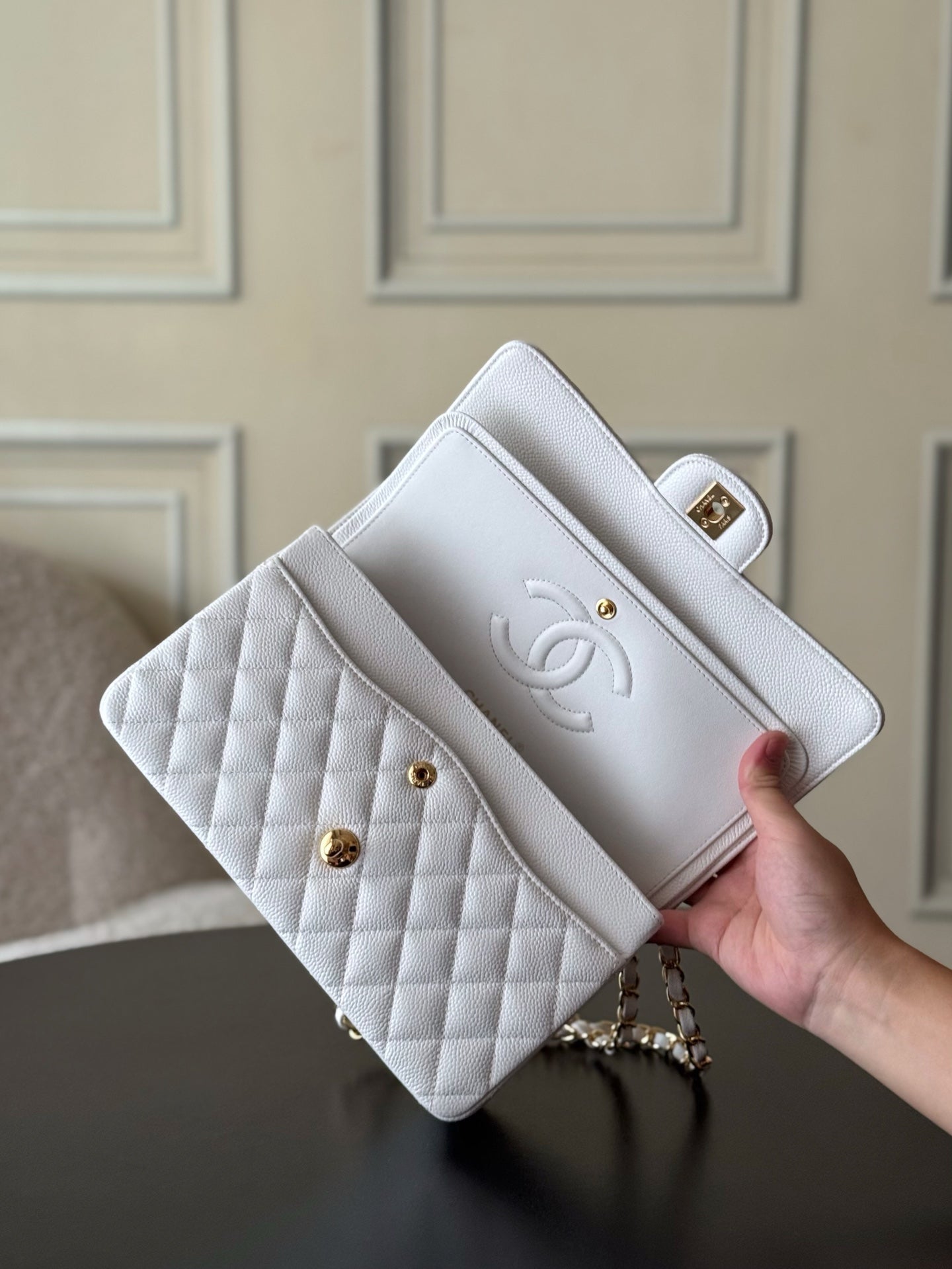 🔥Highest Quality🔥26SS NEW Original Haas large ball caviar lining imported lambskin chain bag
