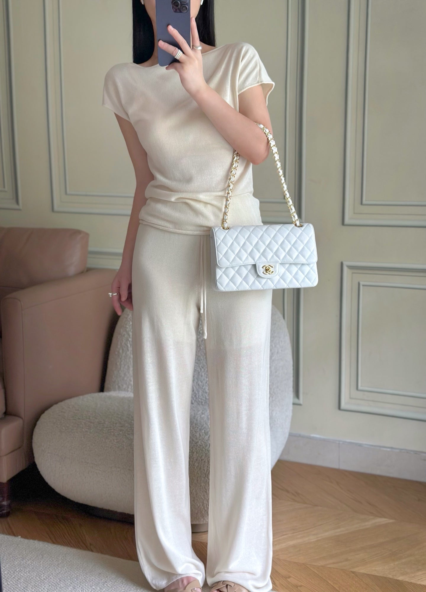 🔥Highest Quality🔥26SS NEW Original Haas large ball caviar lining imported lambskin chain bag