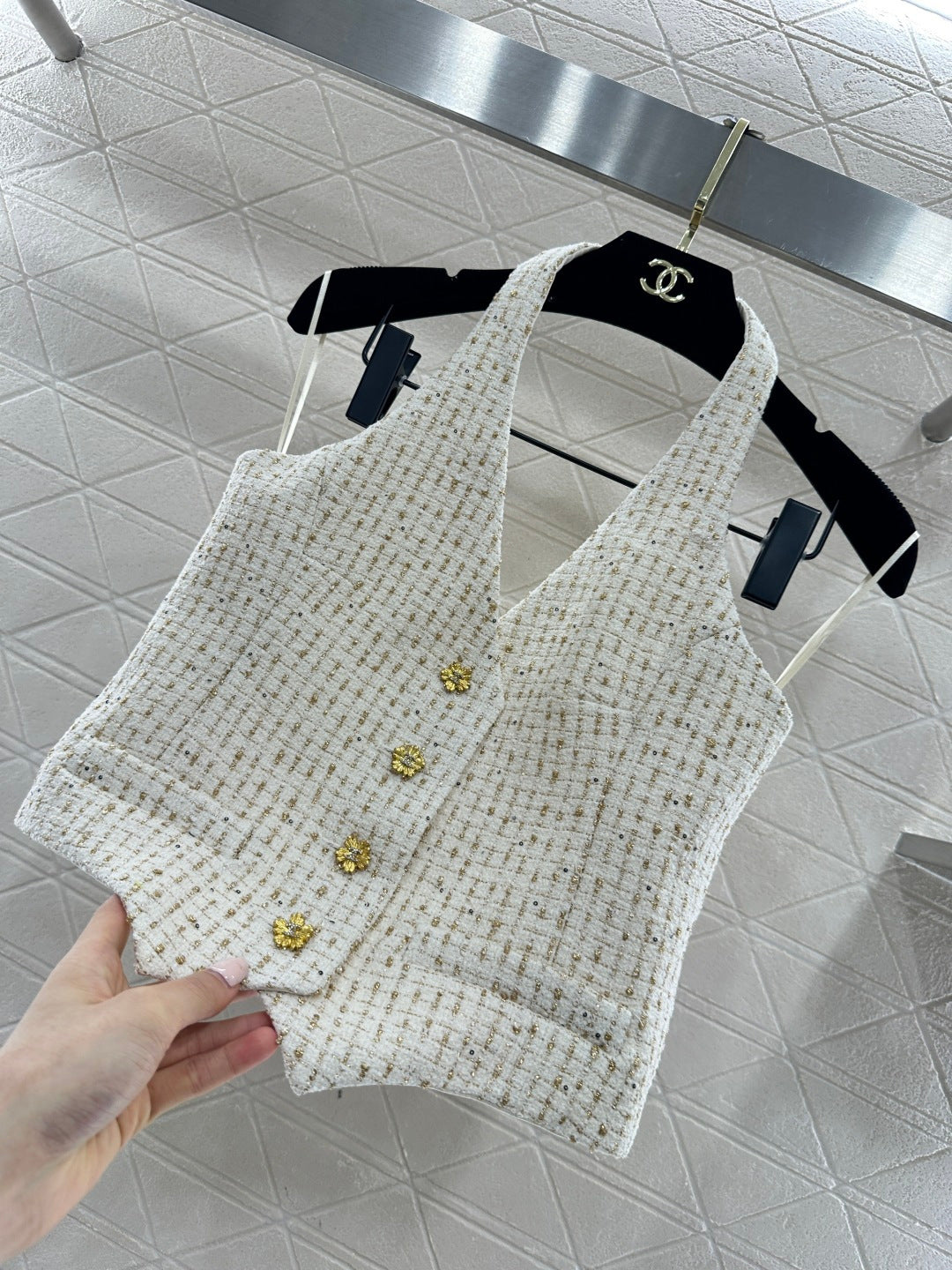 26SS NEW Knitted Halter Vest