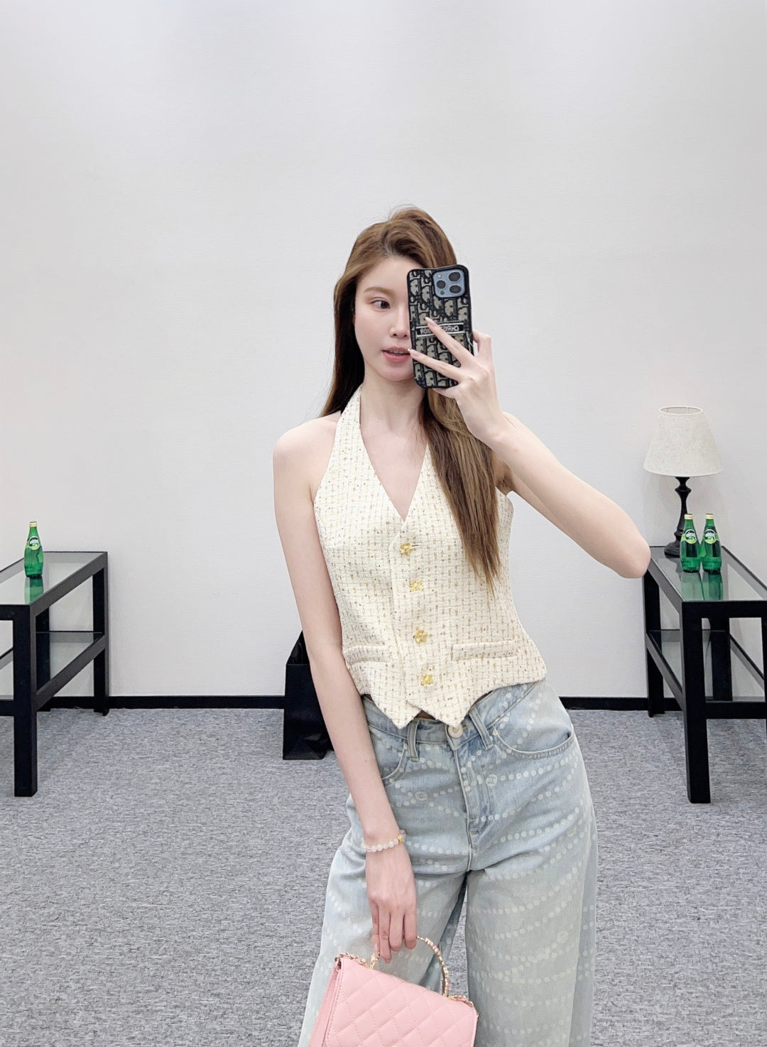 26SS NEW Knitted Halter Vest