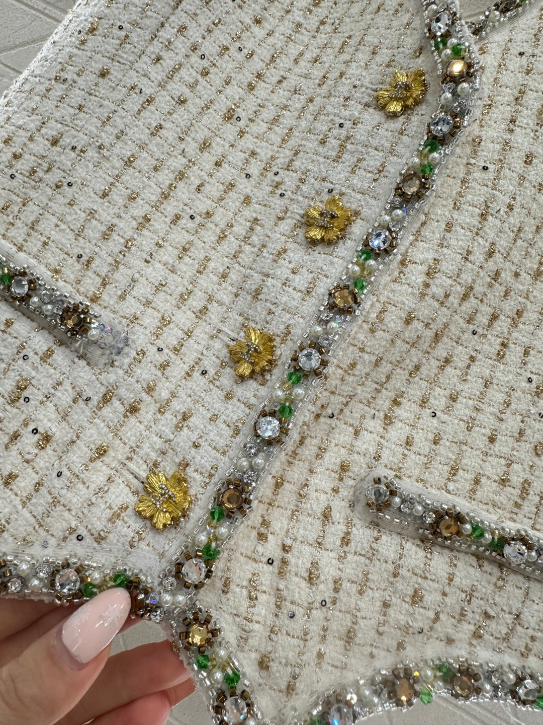 26SS NEW Sequin-Trim Halter Vest