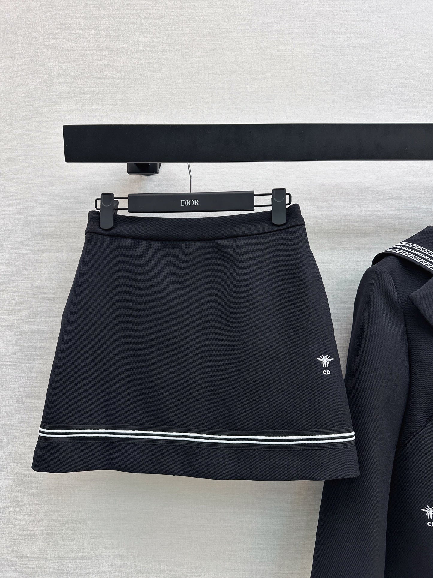 26SS NEW navy-inspired jacket+a-line skirts set