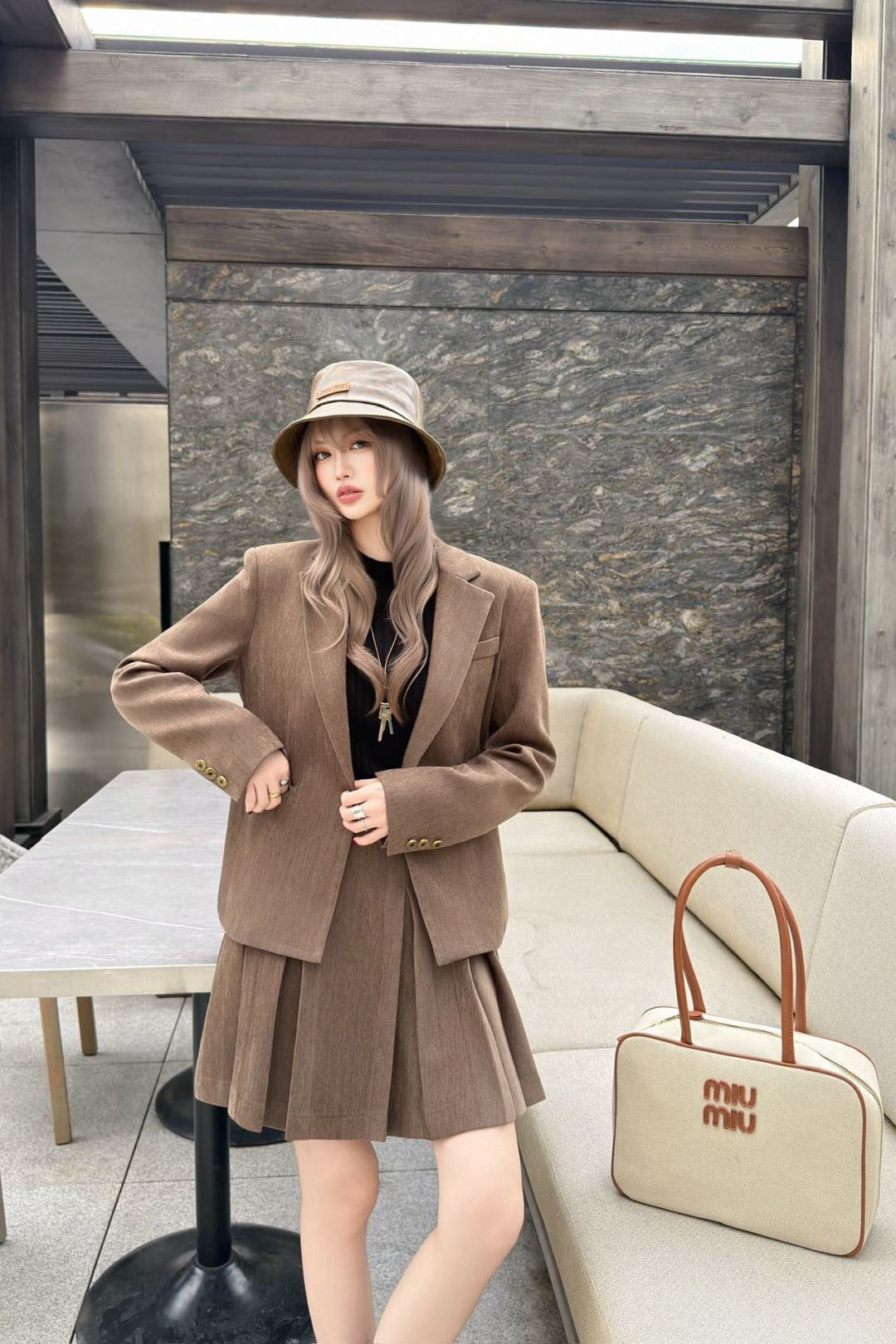26SS NEW suit jacket pleated skirts