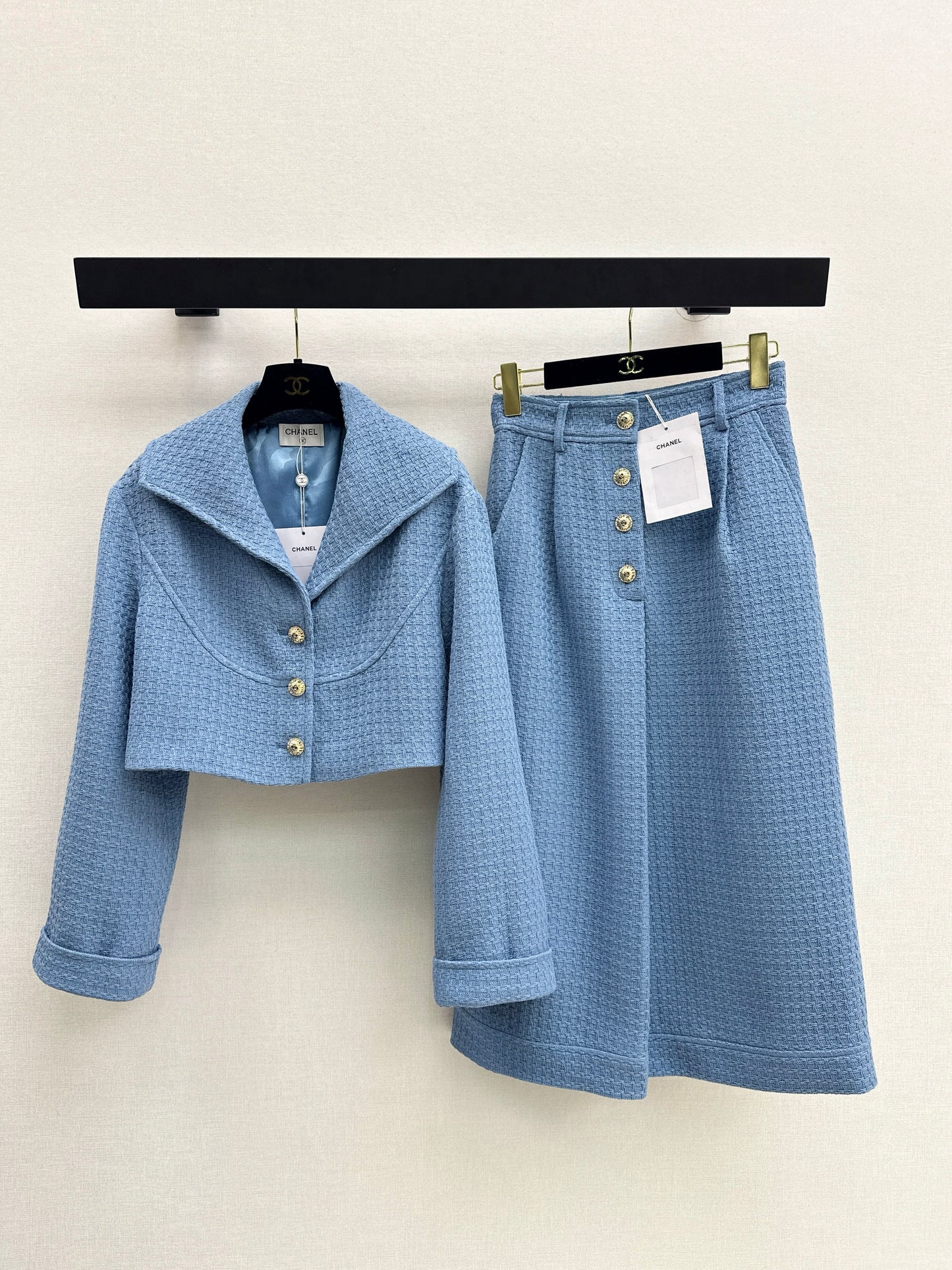 26SS NEW Short tweed jacket with lapel collar