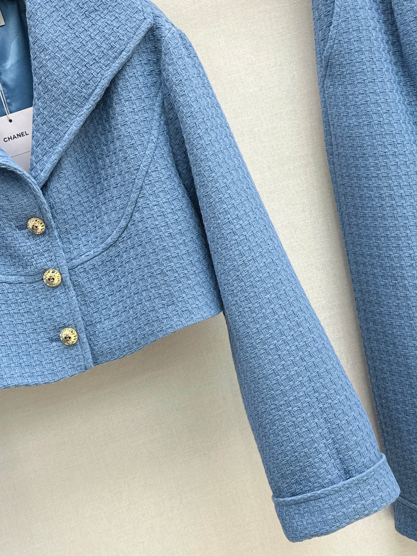 26SS NEW Short tweed jacket with lapel collar