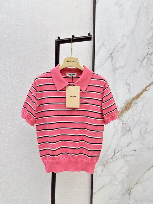 26SS NEW stripe polo knit sweater