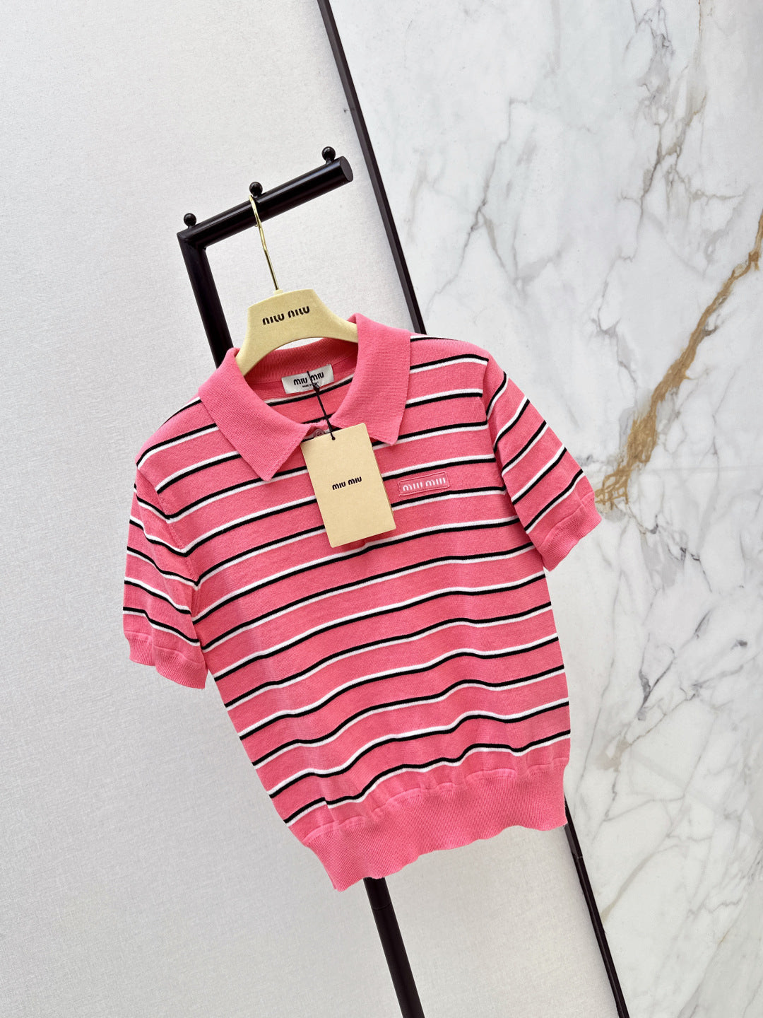 26SS NEW stripe polo knit sweater
