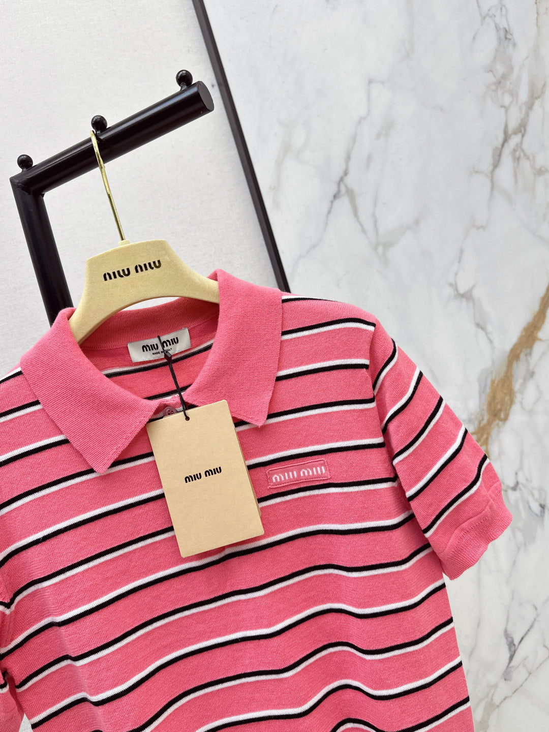 26SS NEW stripe polo knit sweater