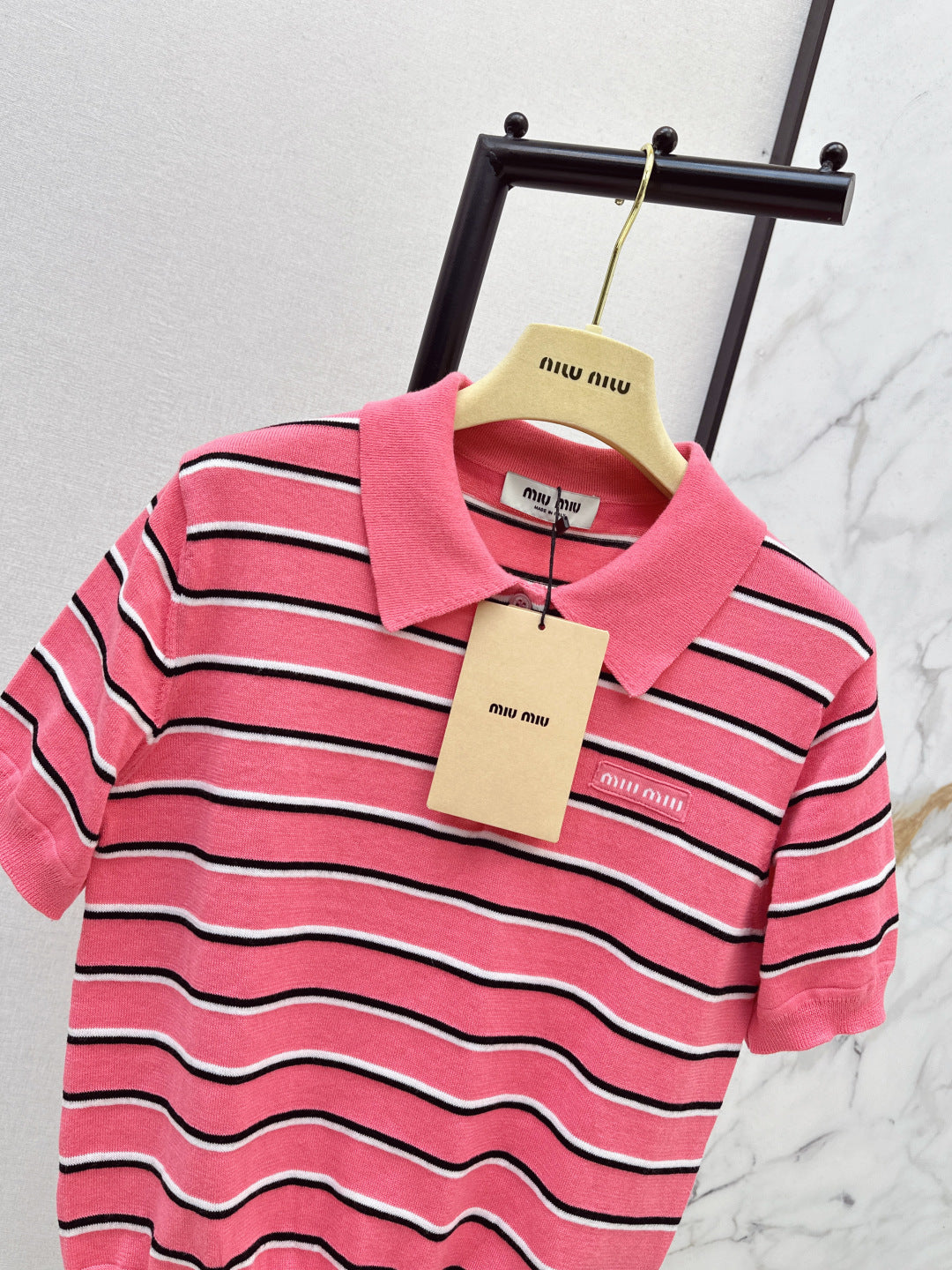 26SS NEW stripe polo knit sweater