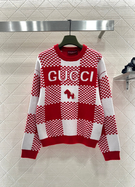 26SS NEW checkerboard knit sweater