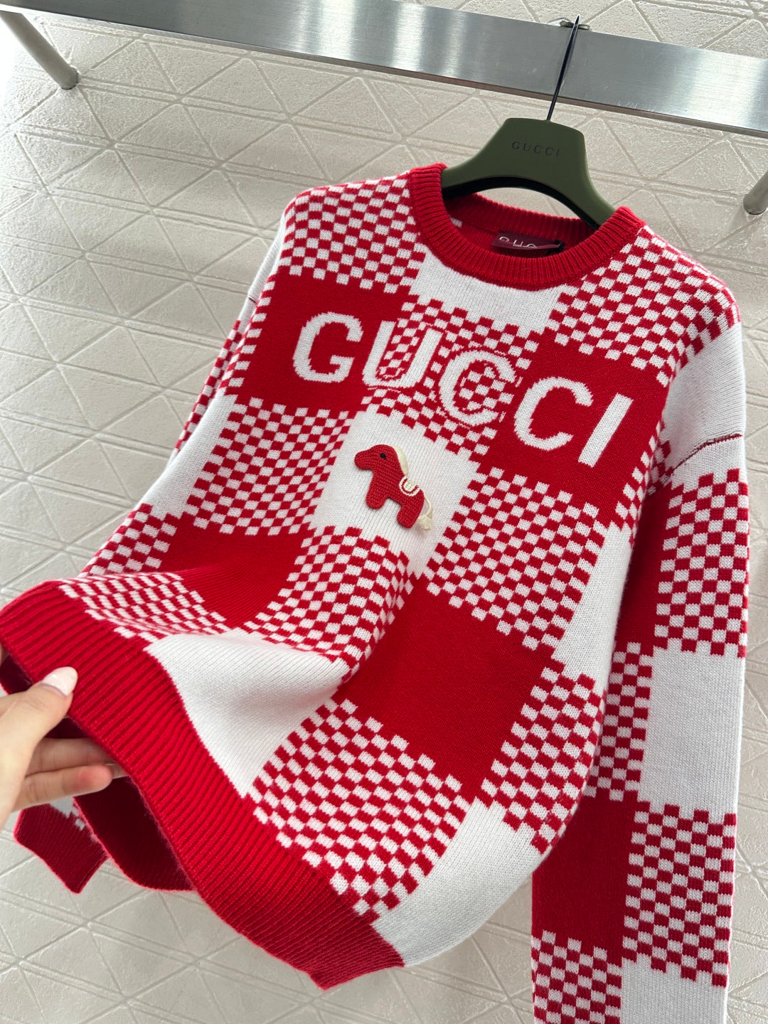 26SS NEW checkerboard knit sweater