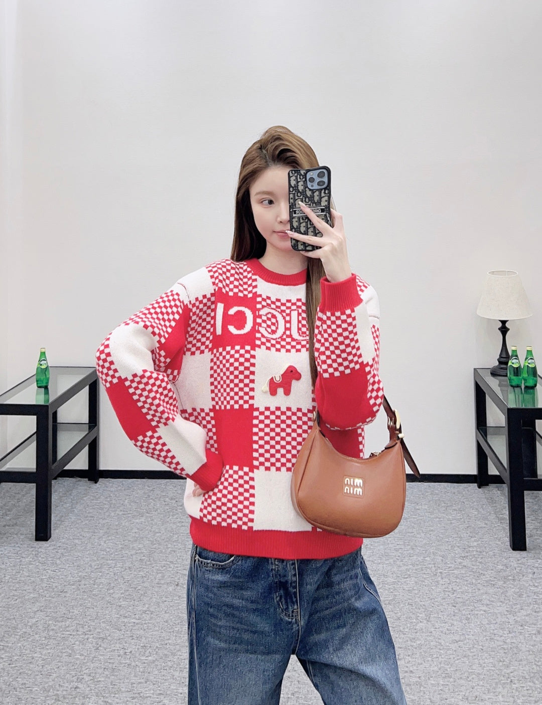26SS NEW checkerboard knit sweater