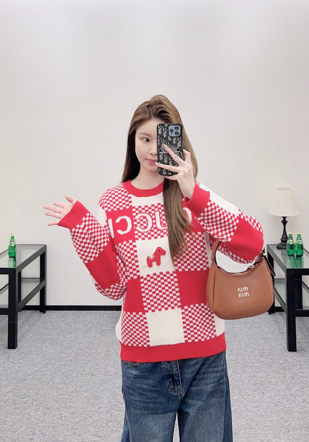 26SS NEW checkerboard knit sweater