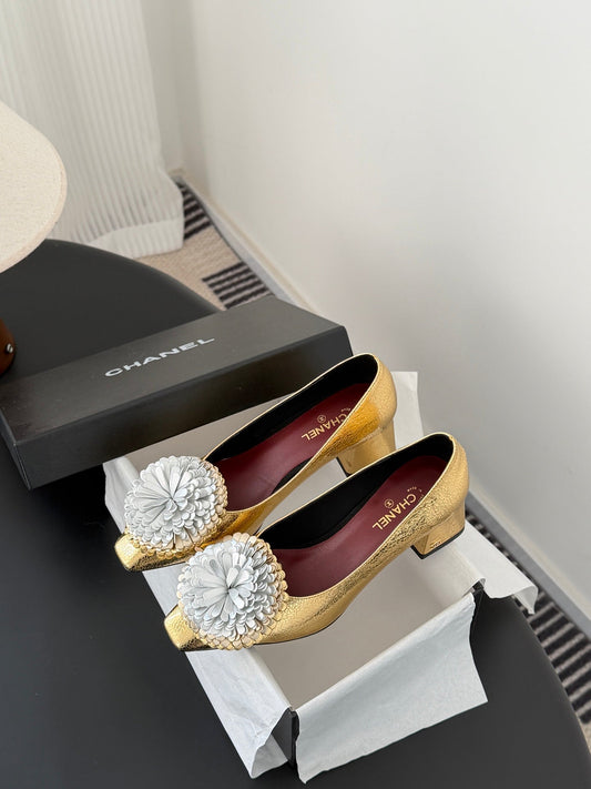 26K NEW camellia flower chunky heels (height: 5cm)