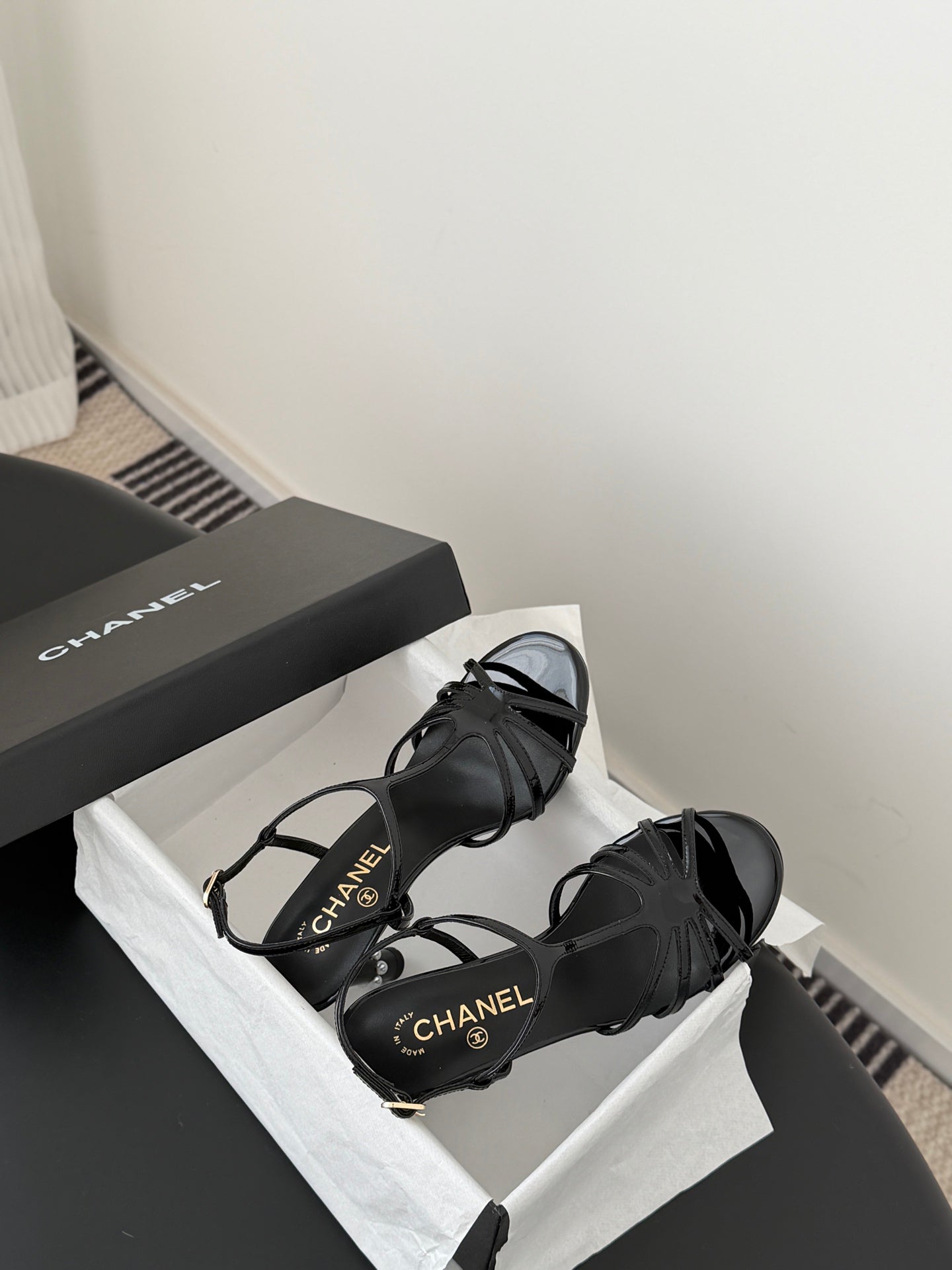 26SS NEU Perlen-Gladiator-High-Heel-Sandalen