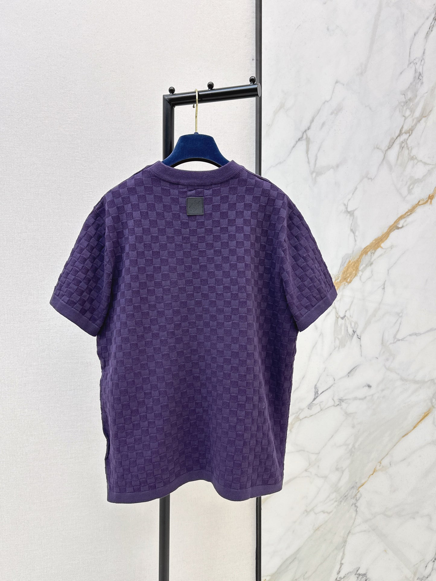 26SS NEU bestickte T-Shirts mit Karomuster