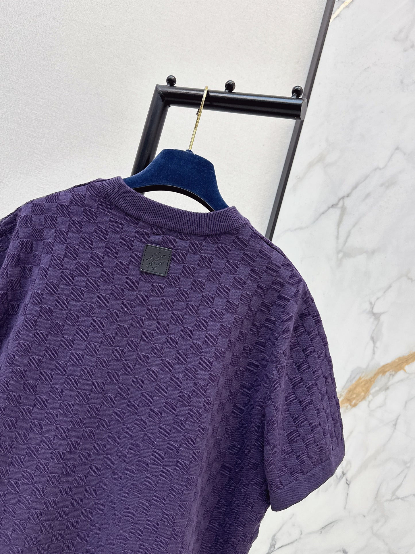 26SS NEU bestickte T-Shirts mit Karomuster