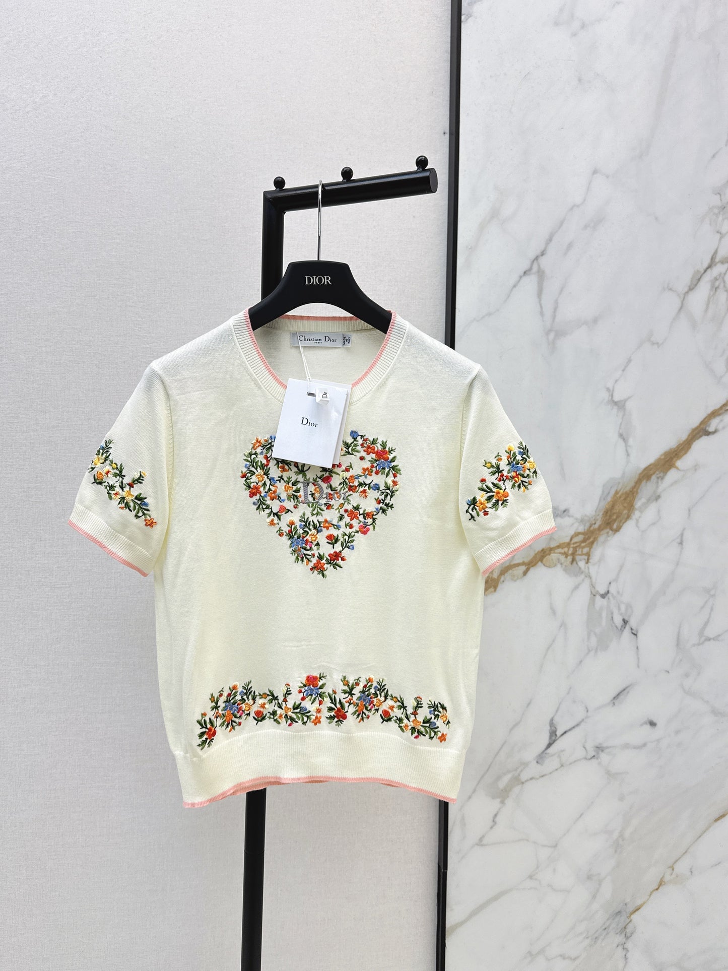 26SS NEW embroidery short sleeve sweater
