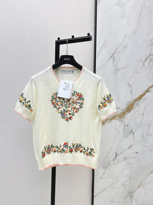 26SS NEW embroidery short sleeve sweater