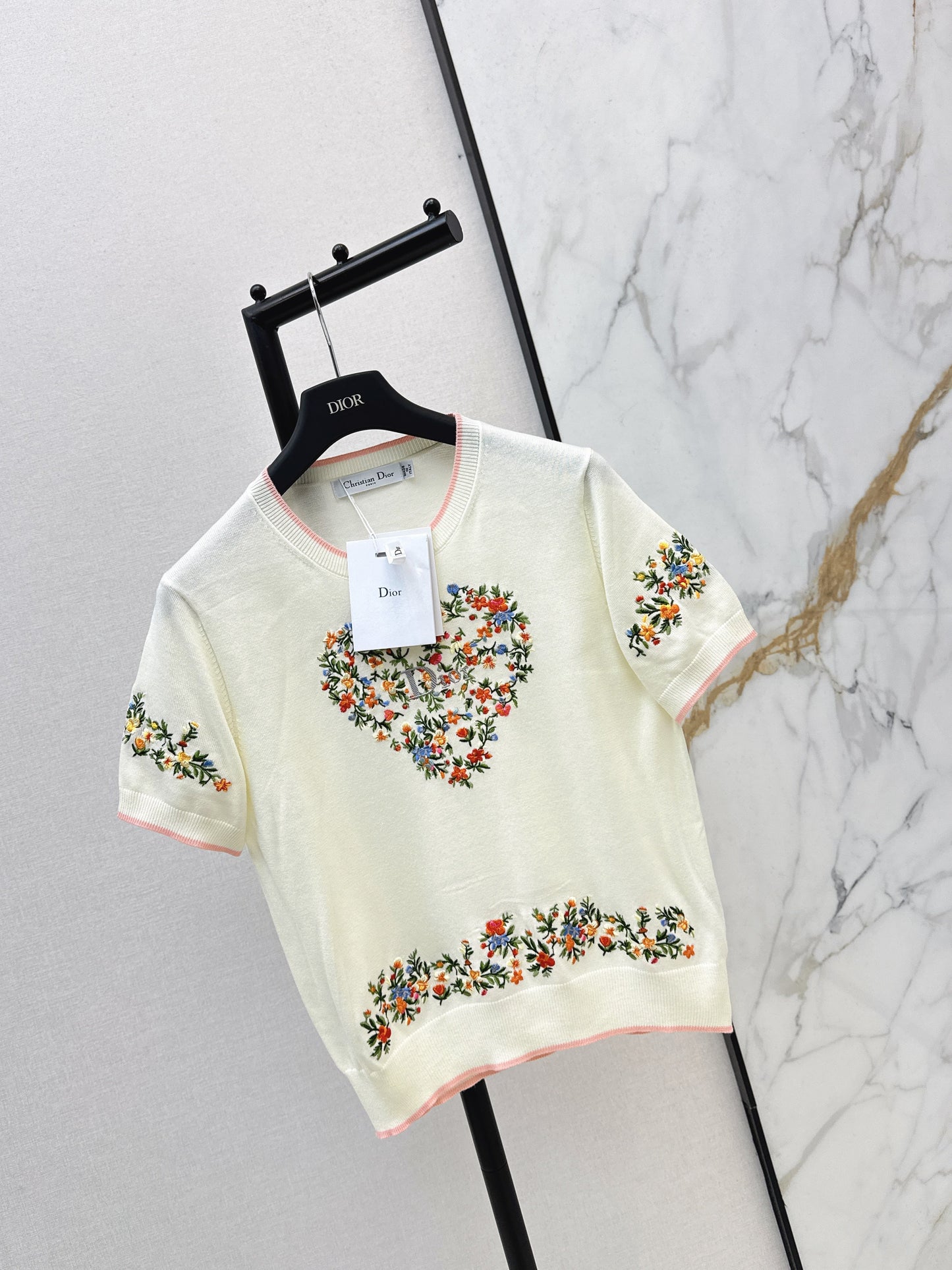 26SS NEW embroidery short sleeve sweater