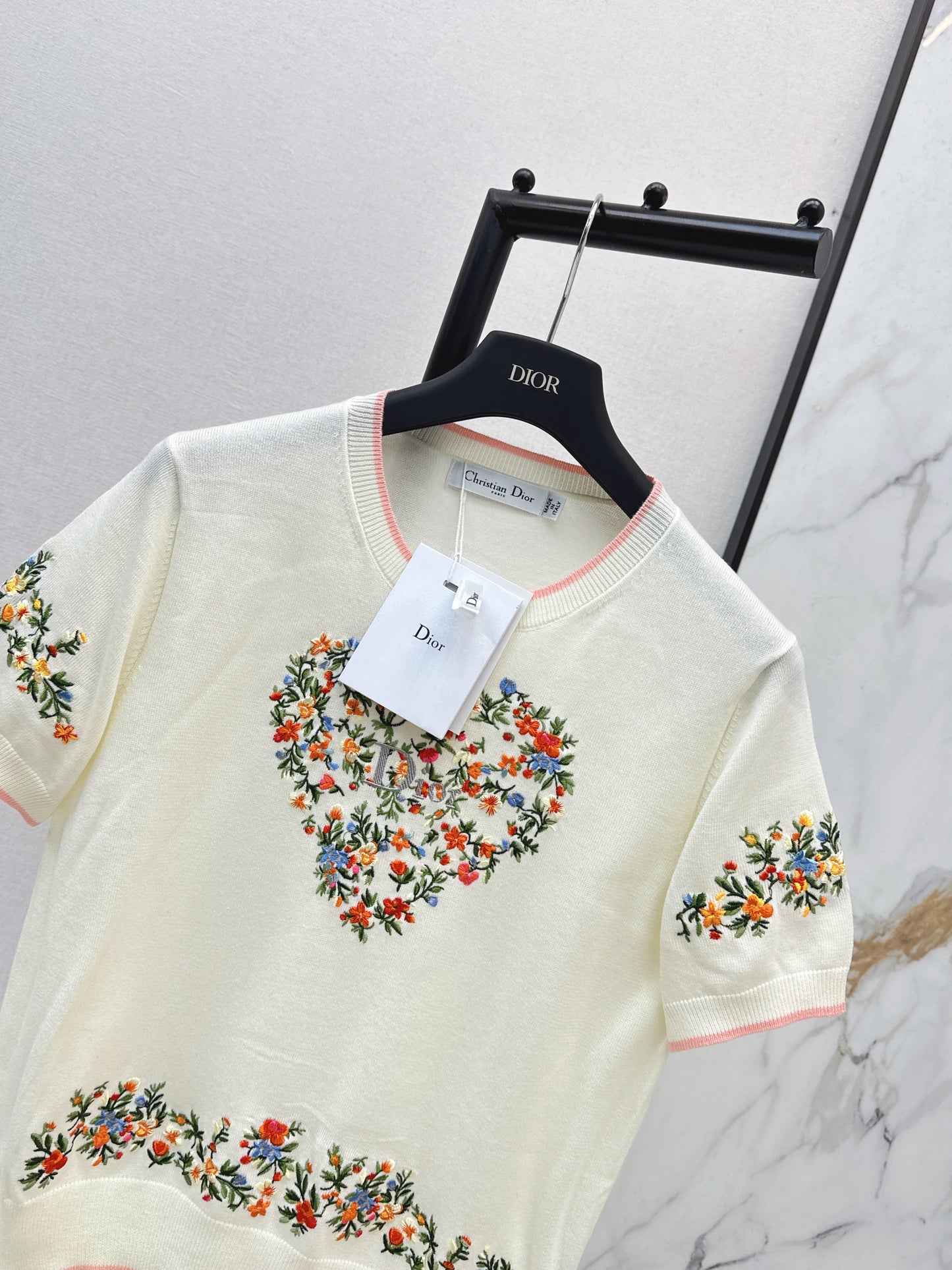 26SS NEW embroidery short sleeve sweater