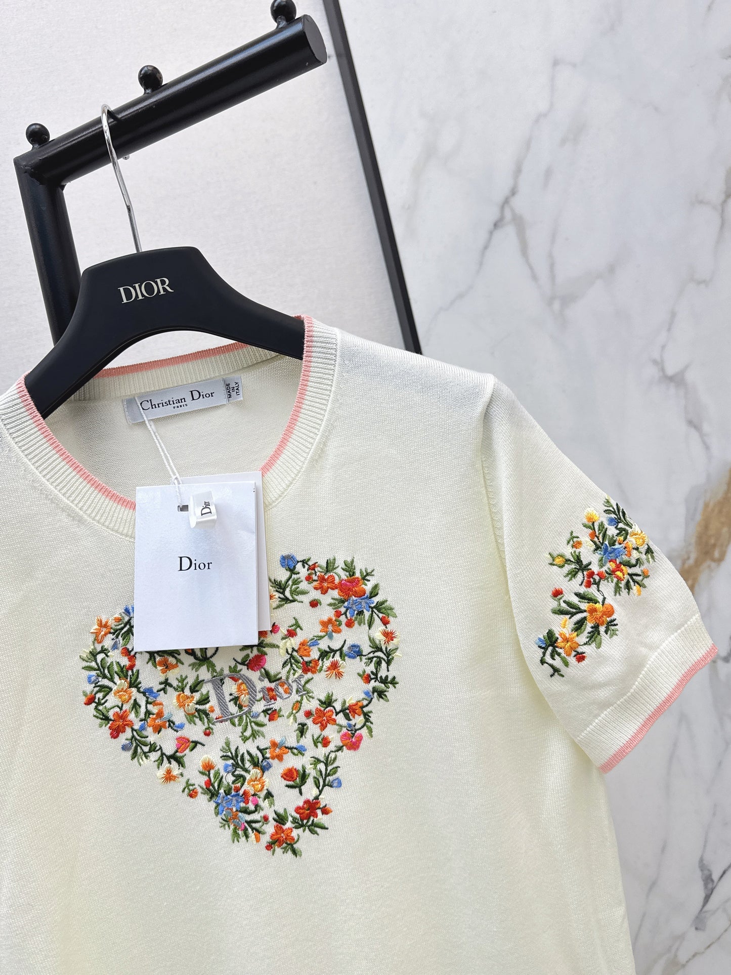 26SS NEW embroidery short sleeve sweater