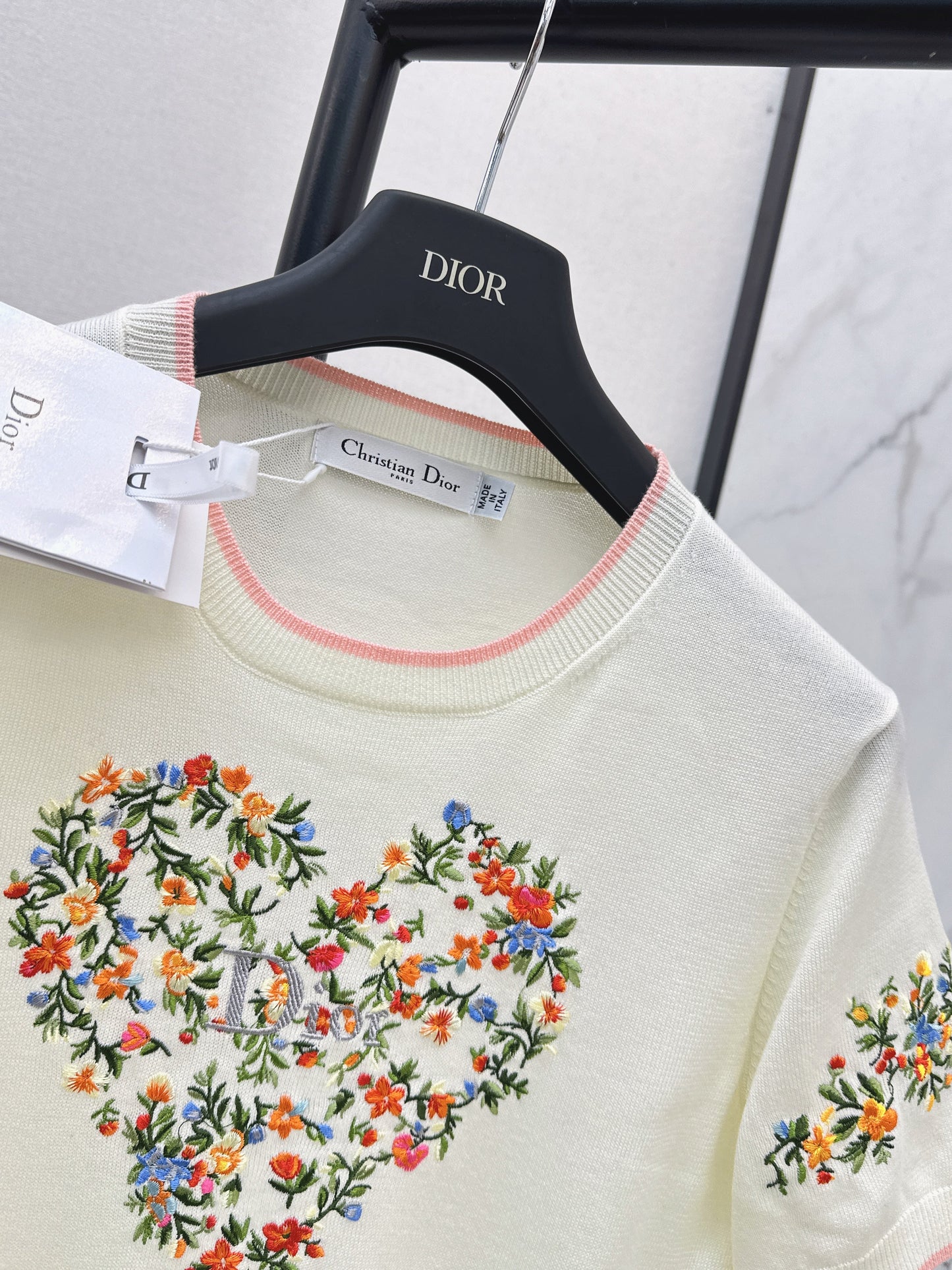 26SS NEW embroidery short sleeve sweater