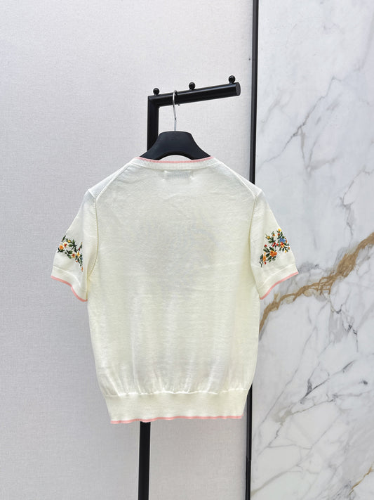 26SS NEW embroidery short sleeve sweater