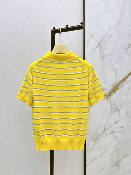 26SS NEW stripe polo knit sweater