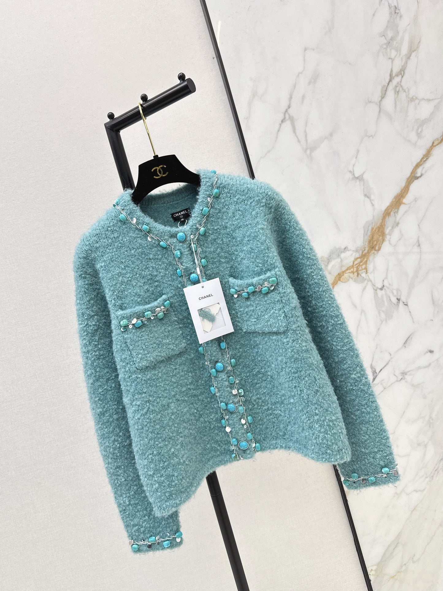 26SS NEW vintage beading cardigan