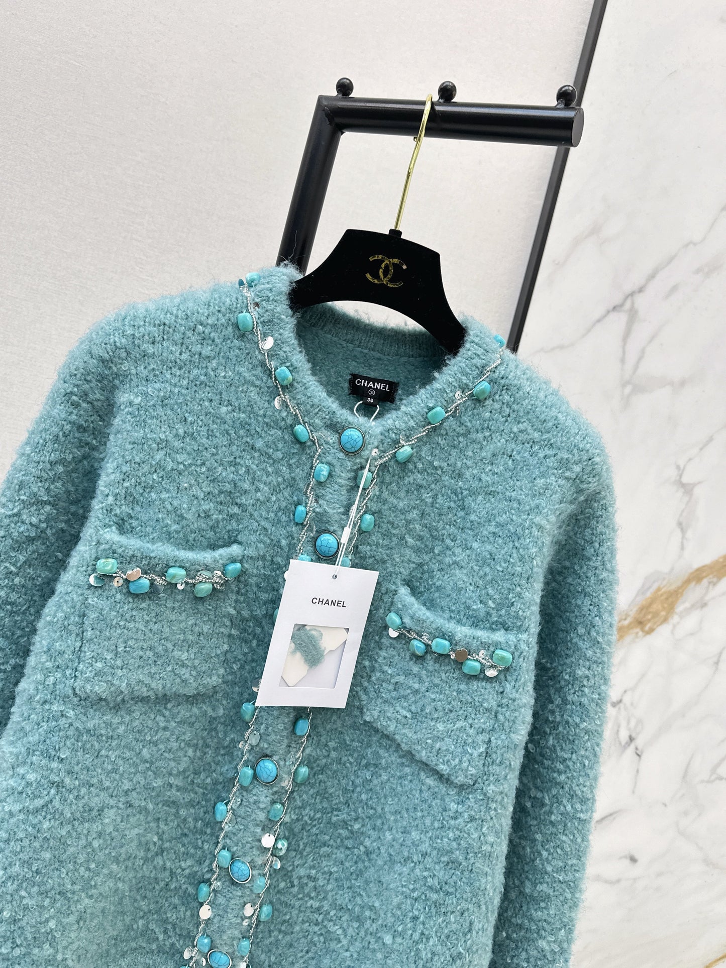 26SS NEW vintage beading cardigan
