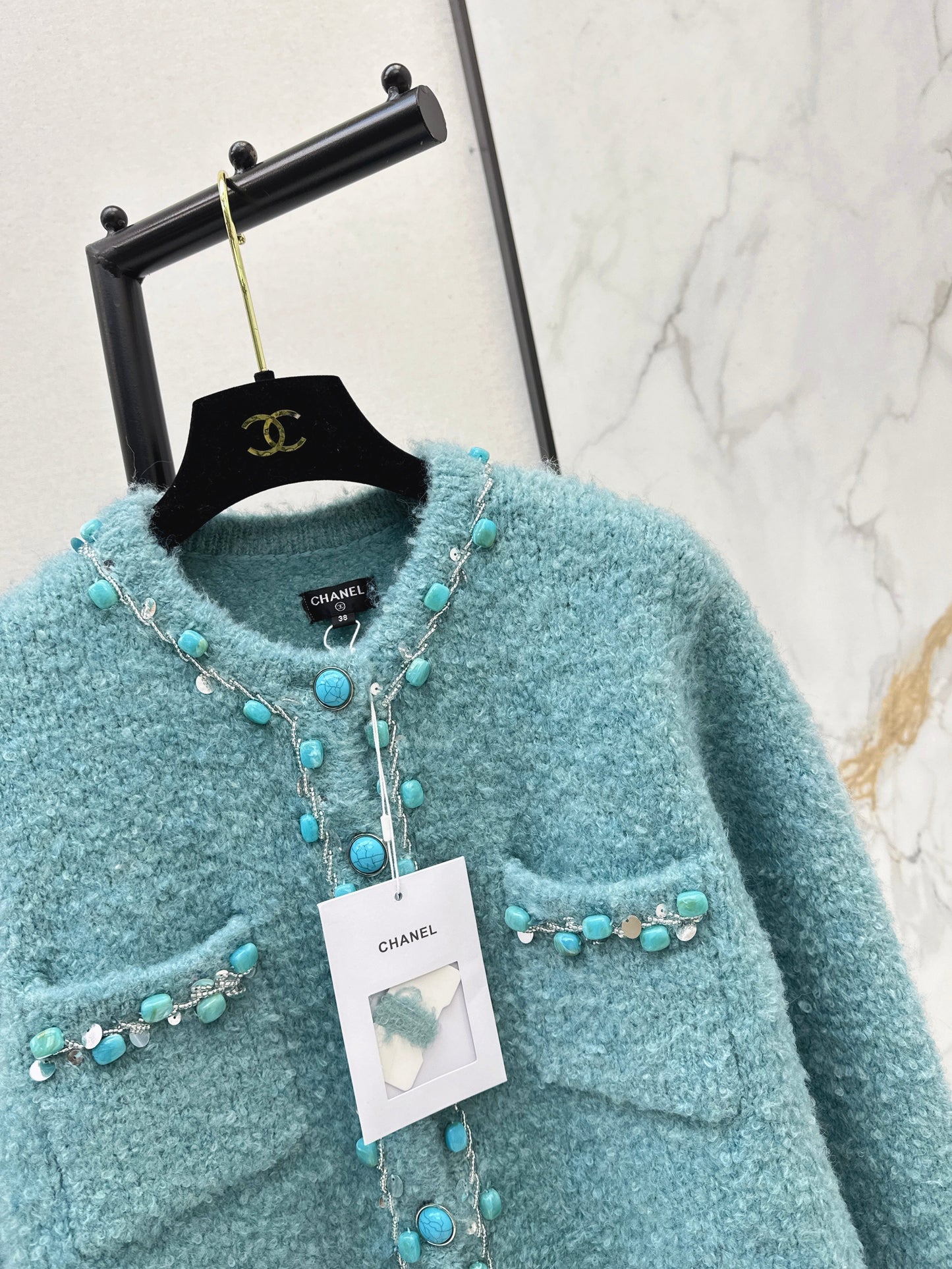 26SS NEW vintage beading cardigan
