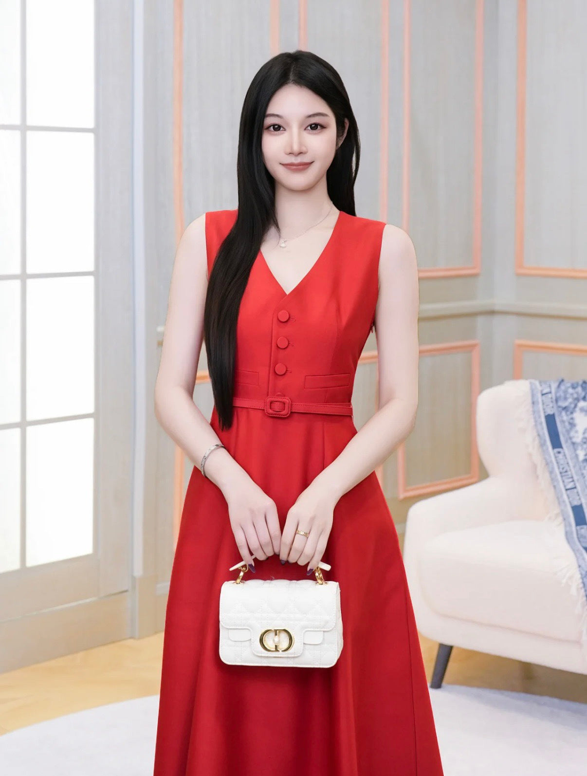 26SS NEW sleeveless back-bow cocktail dress