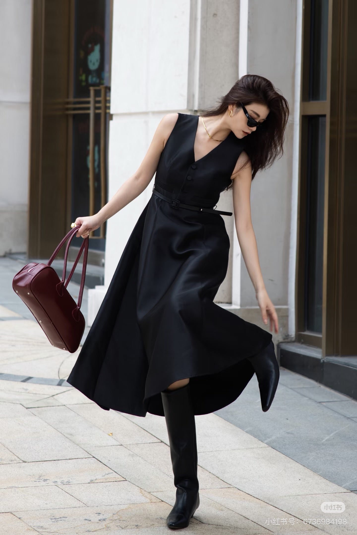 26SS NEW sleeveless back-bow cocktail dress