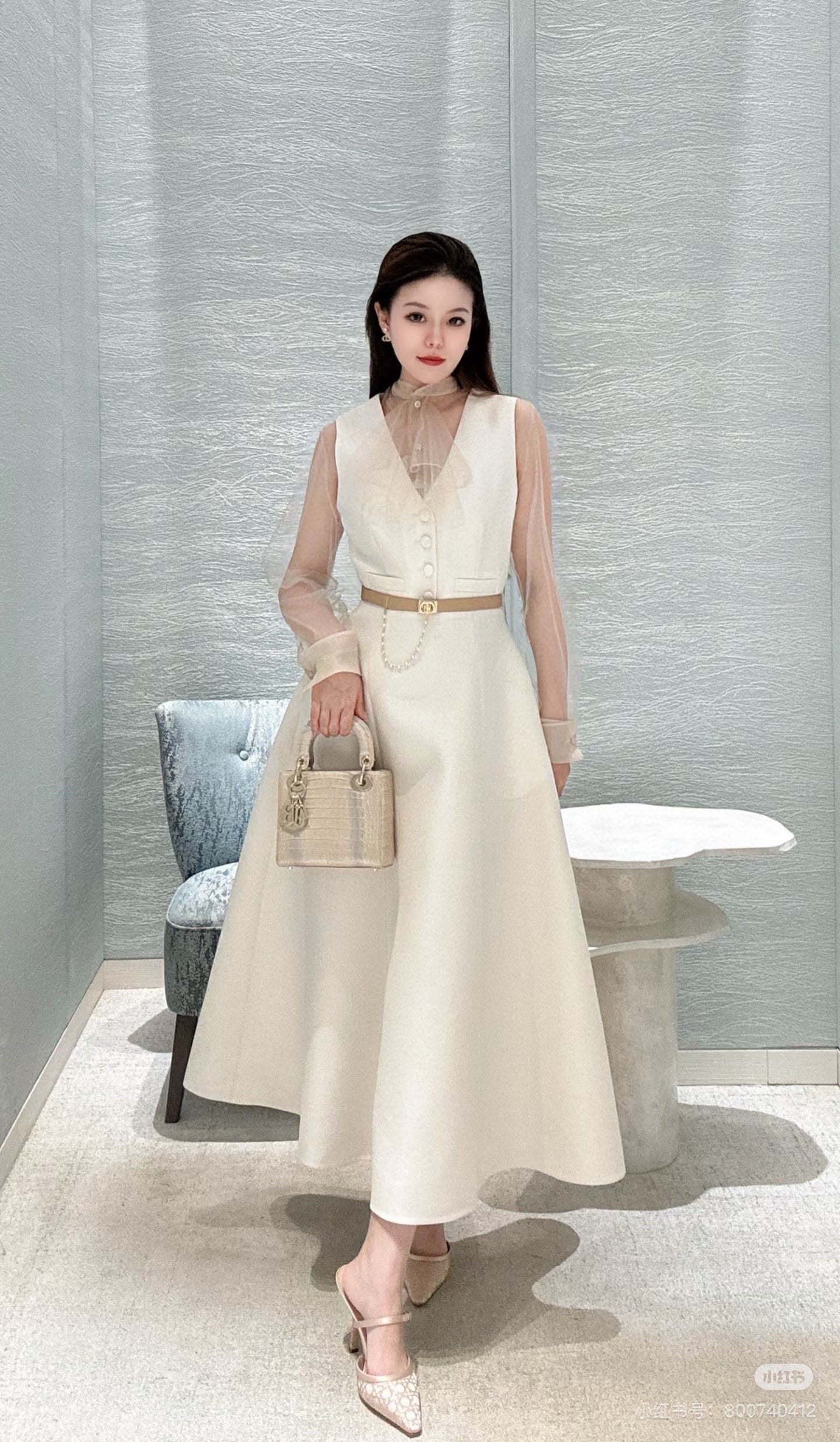 26SS NEW sleeveless back-bow cocktail dress