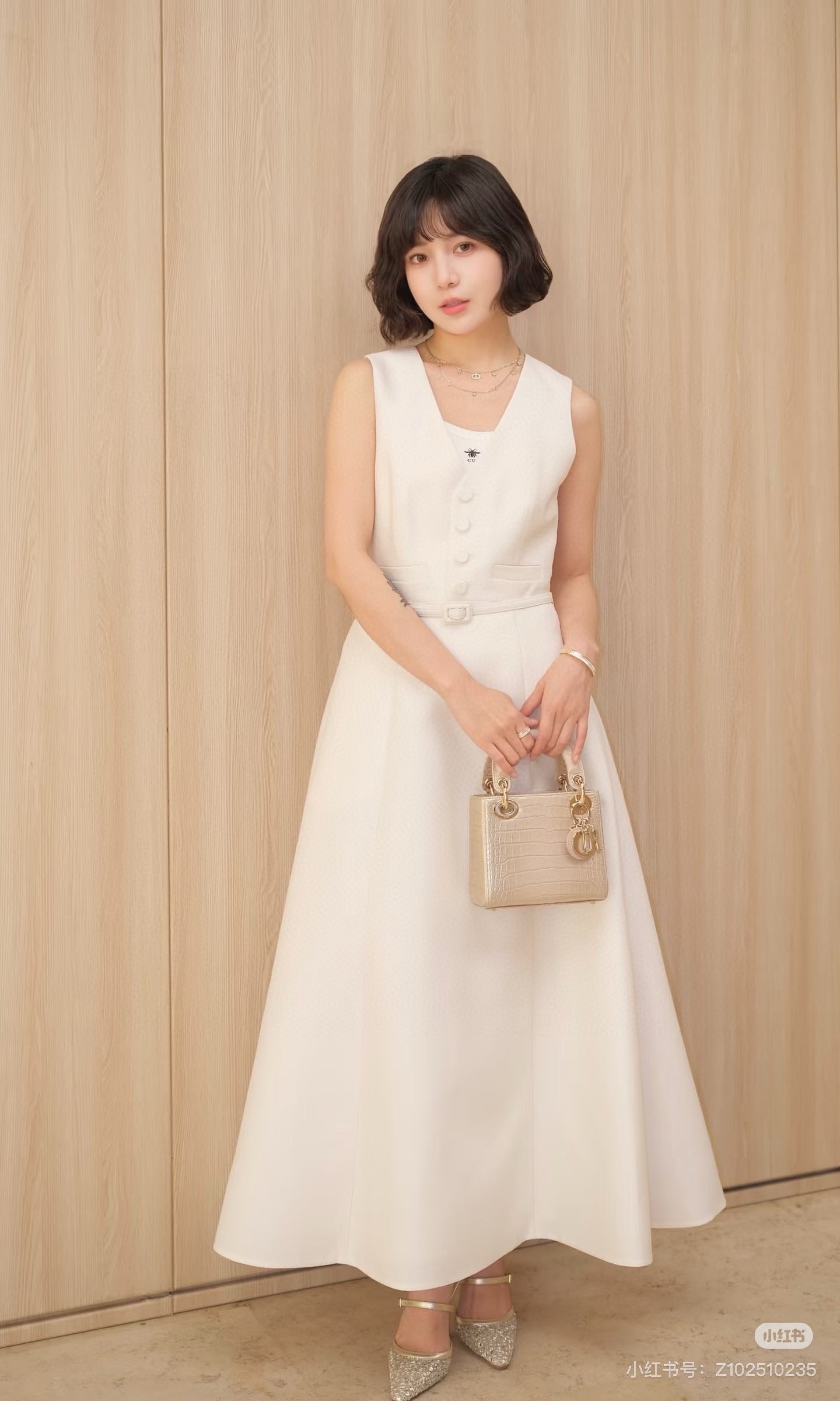 26SS NEW sleeveless back-bow cocktail dress