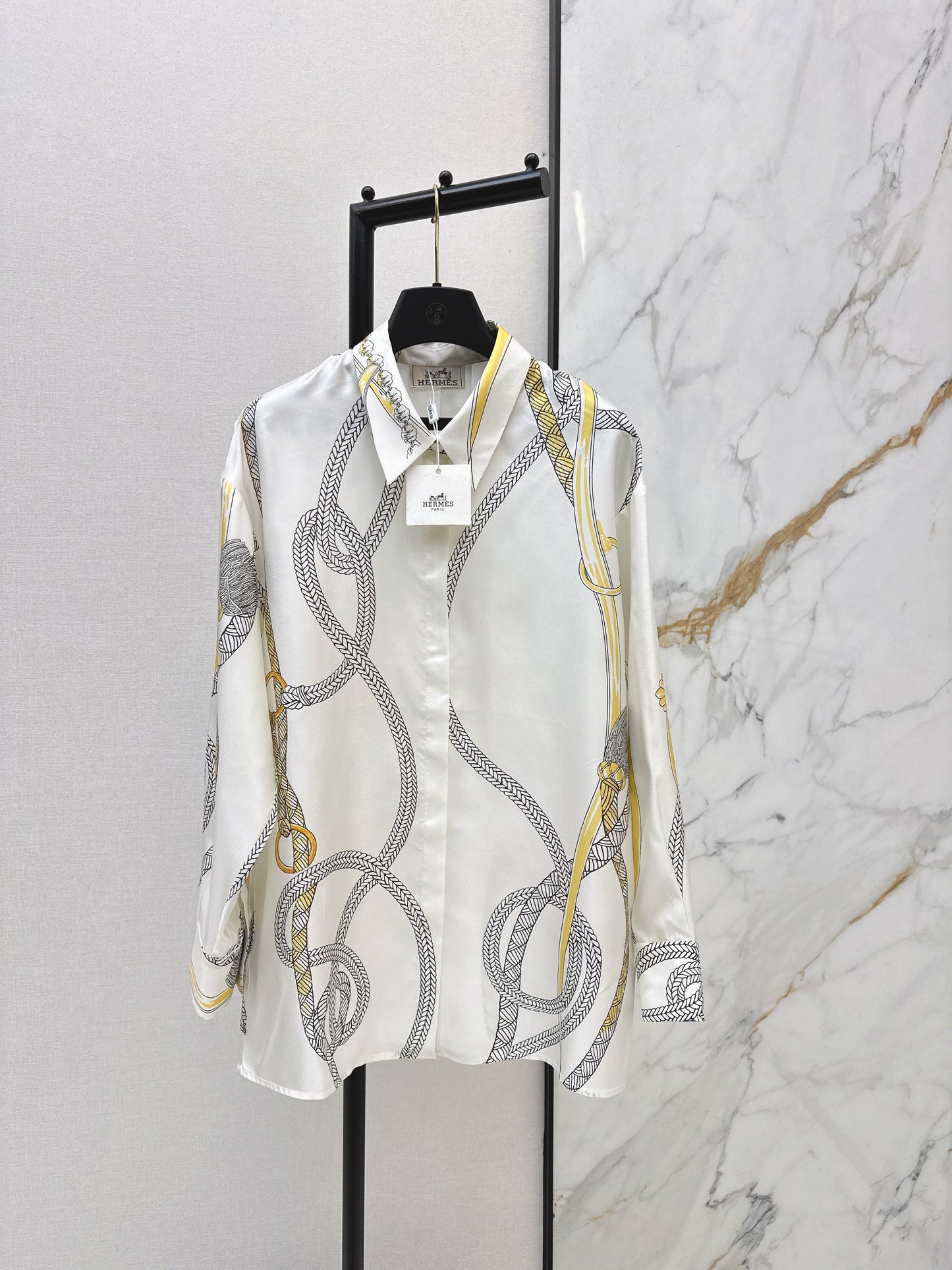26SS NEUES Seidenhemd mit Blumenmuster